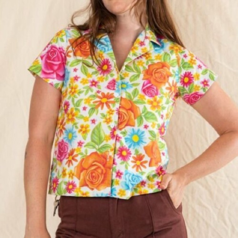 Big Bud Press Pantry Button Up Vintage Walpaper Pattern NWT no longer sold! Sz S